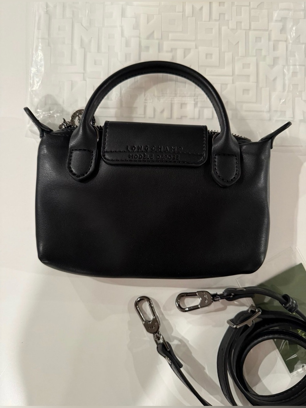 Longchamp Le Pliage XS Black Crossbody Handbag NWT - Picture 2 of 6